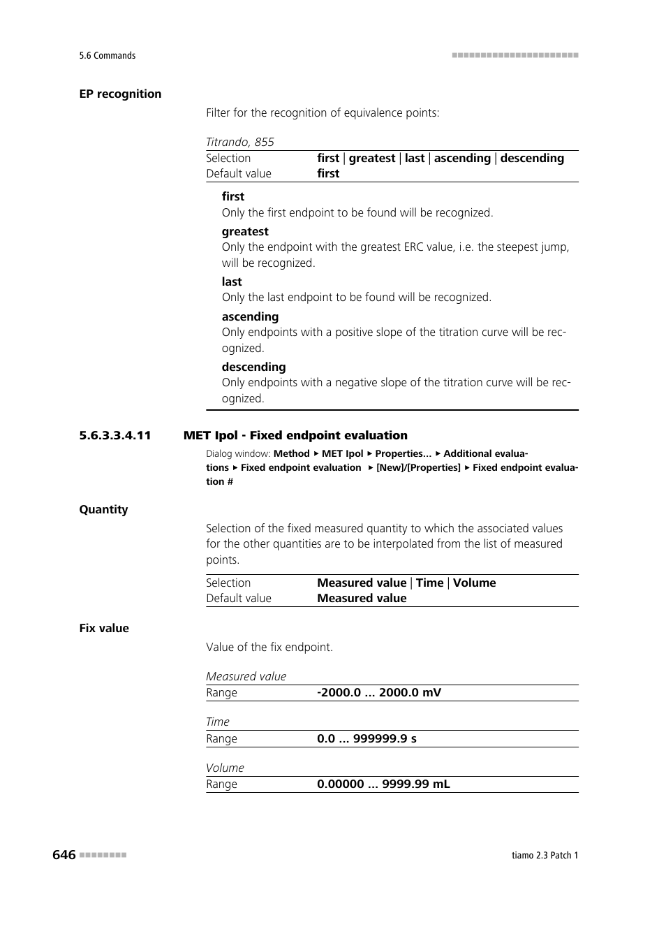 11 met ipol - fixed endpoint evaluation | Metrohm tiamo 2.3 Patch 1 User Manual | Page 662 / 1702