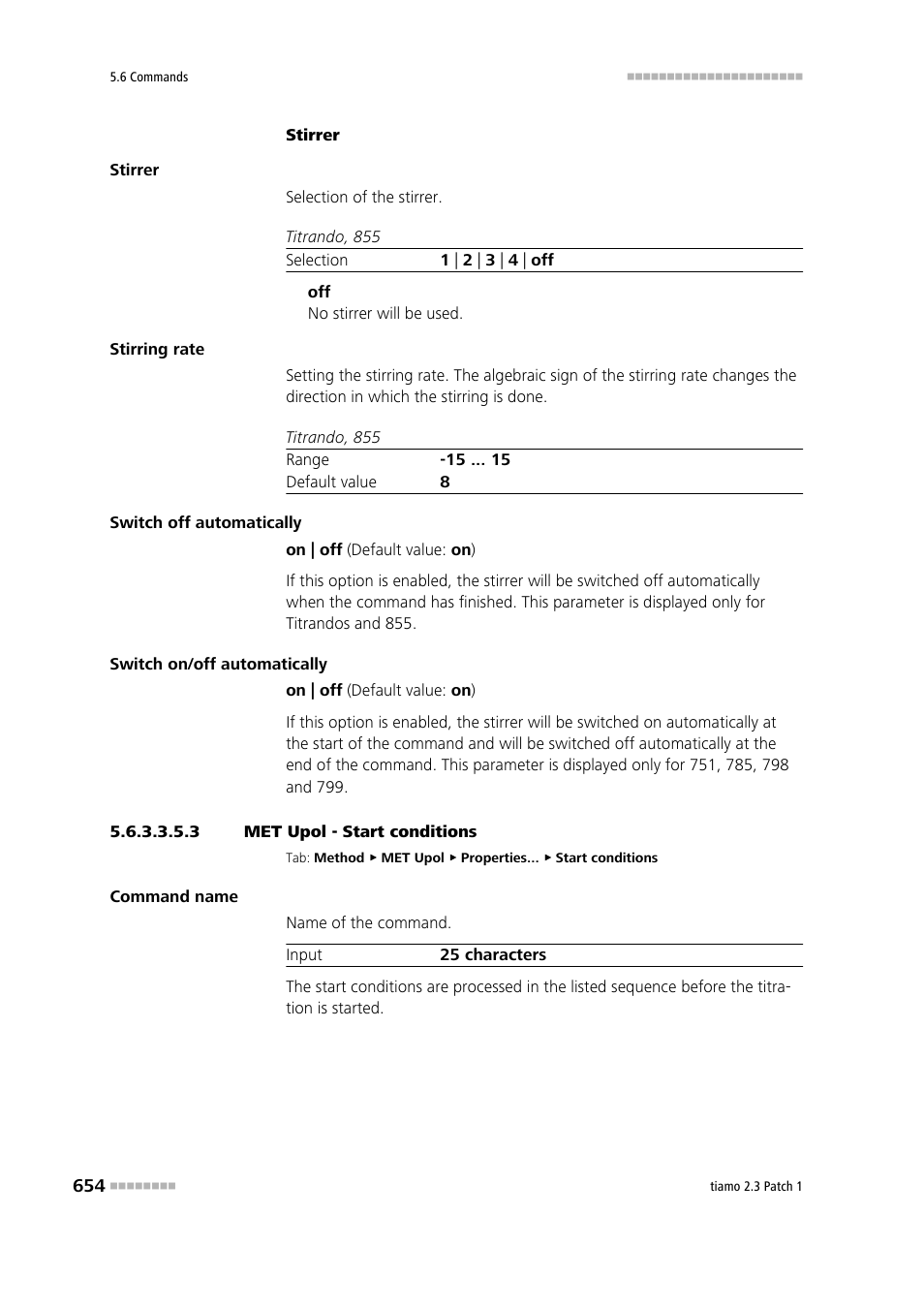 3 met upol - start conditions, Start conditions | Metrohm tiamo 2.3 Patch 1 User Manual | Page 670 / 1702