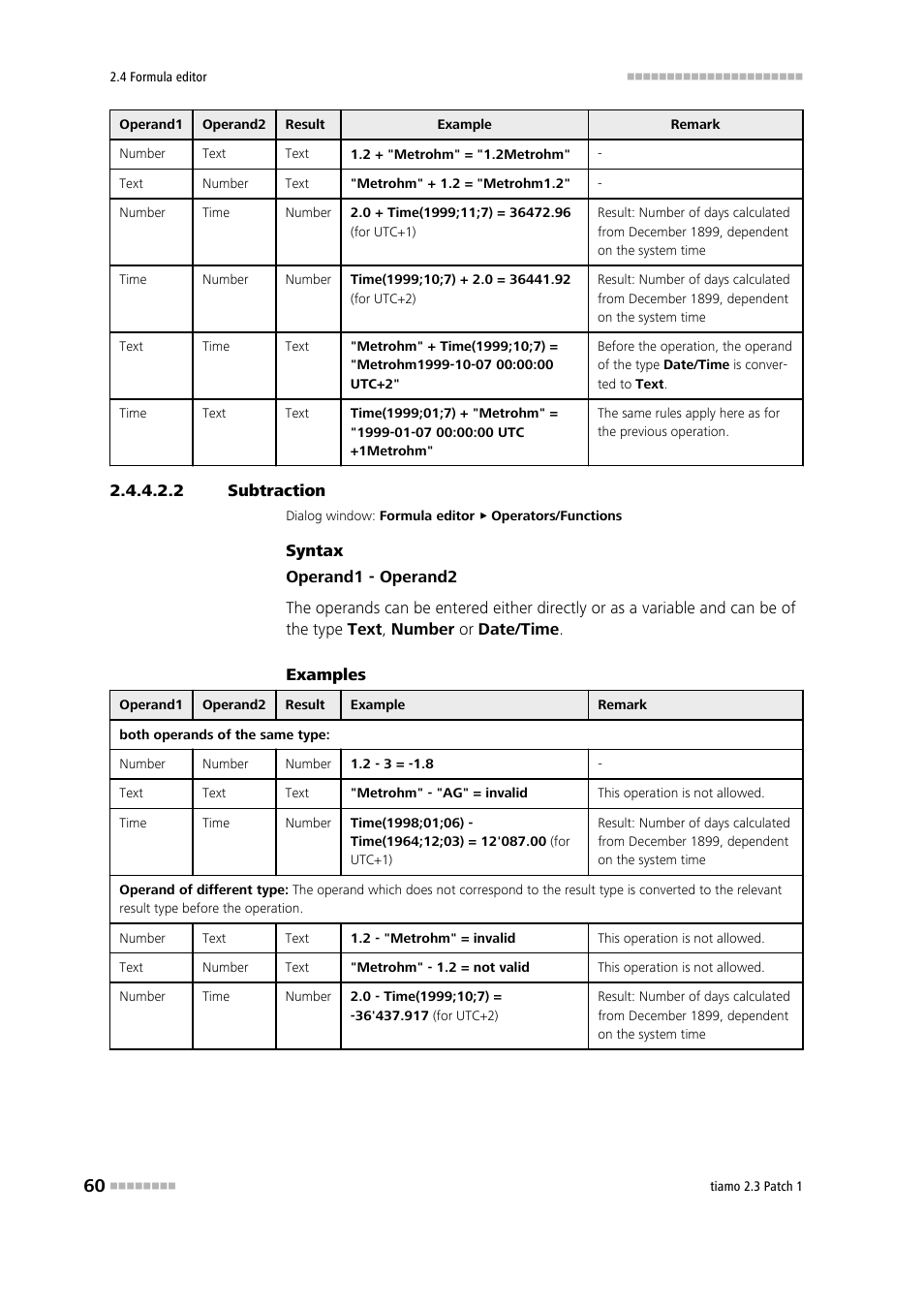 2 subtraction, Subtraction | Metrohm tiamo 2.3 Patch 1 User Manual | Page 76 / 1702