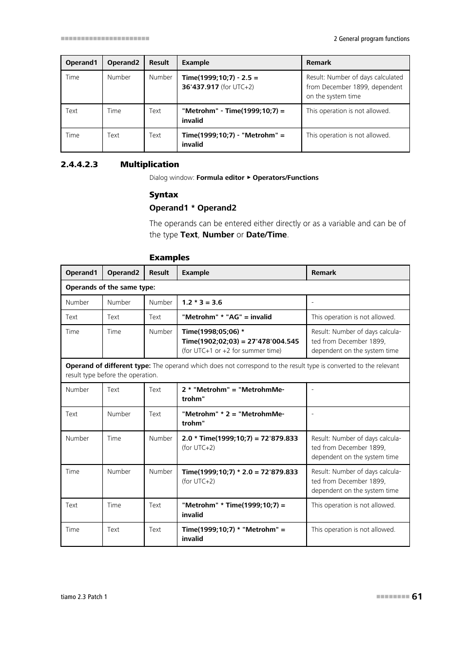 3 multiplication, Multiplication | Metrohm tiamo 2.3 Patch 1 User Manual | Page 77 / 1702