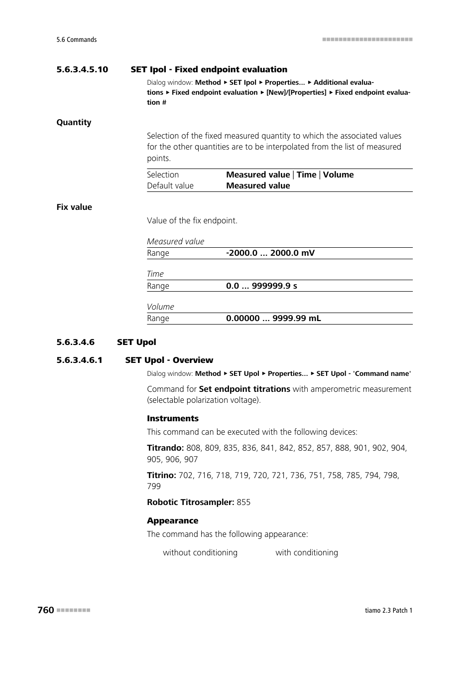 10 set ipol - fixed endpoint evaluation, 6 set upol, 1 set upol - overview | Metrohm tiamo 2.3 Patch 1 User Manual | Page 776 / 1702