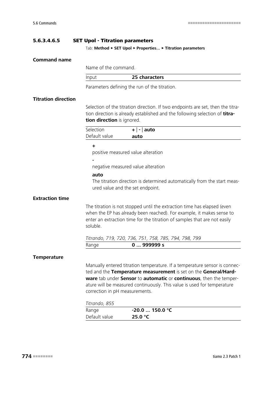 5 set upol - titration parameters, Titration parameters | Metrohm tiamo 2.3 Patch 1 User Manual | Page 790 / 1702