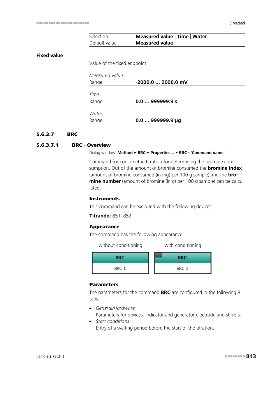 7 brc, 1 brc - overview | Metrohm tiamo 2.3 Patch 1 User Manual | Page 859 / 1702