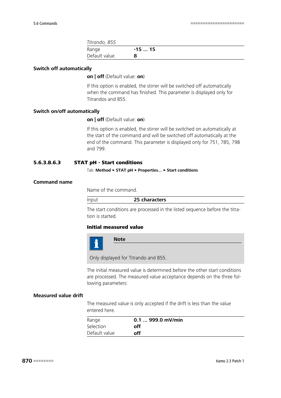 3 stat ph - start conditions, Start conditions | Metrohm tiamo 2.3 Patch 1 User Manual | Page 886 / 1702