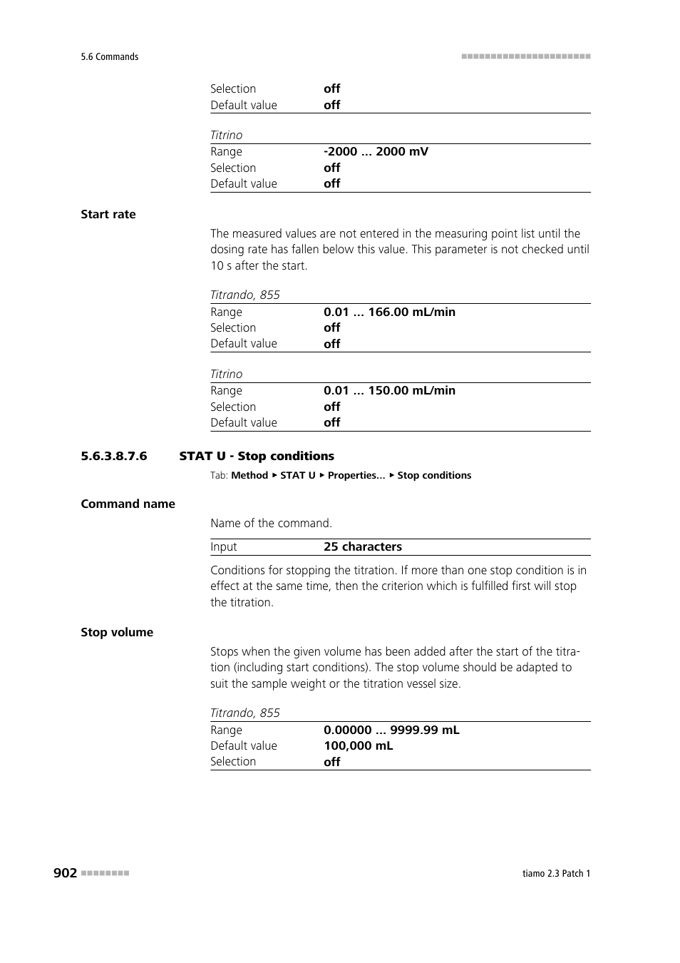 6 stat u - stop conditions, Stop conditions | Metrohm tiamo 2.3 Patch 1 User Manual | Page 918 / 1702