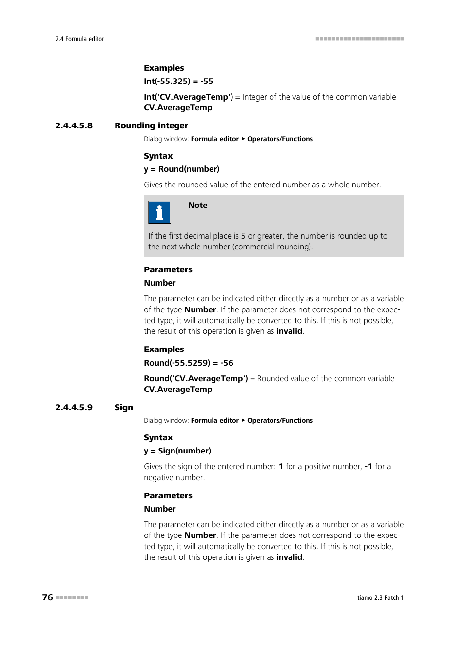 8 rounding integer, 9 sign, Round integer (round) | Sign | Metrohm tiamo 2.3 Patch 1 User Manual | Page 92 / 1702