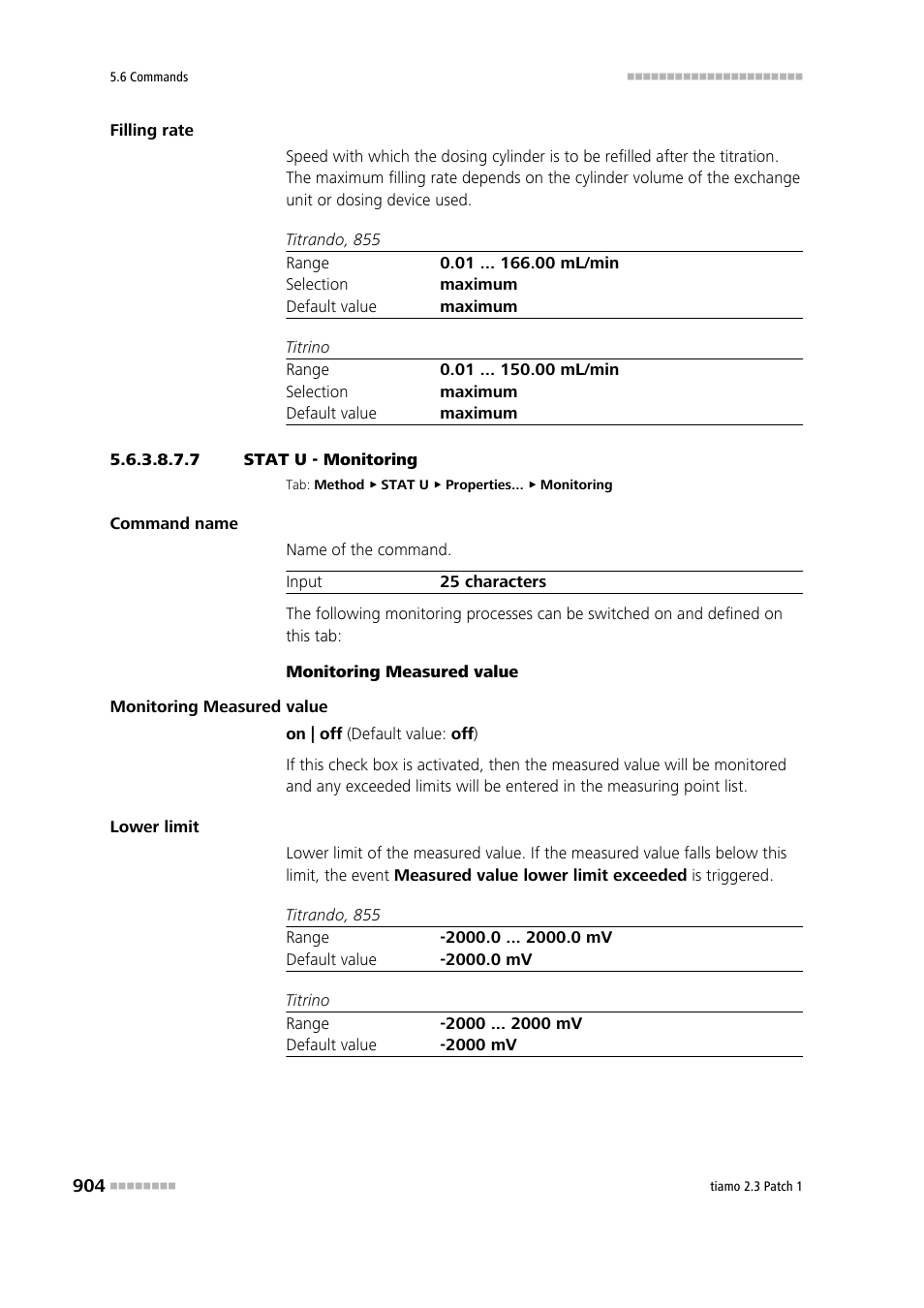 7 stat u - monitoring, Monitoring | Metrohm tiamo 2.3 Patch 1 User Manual | Page 920 / 1702