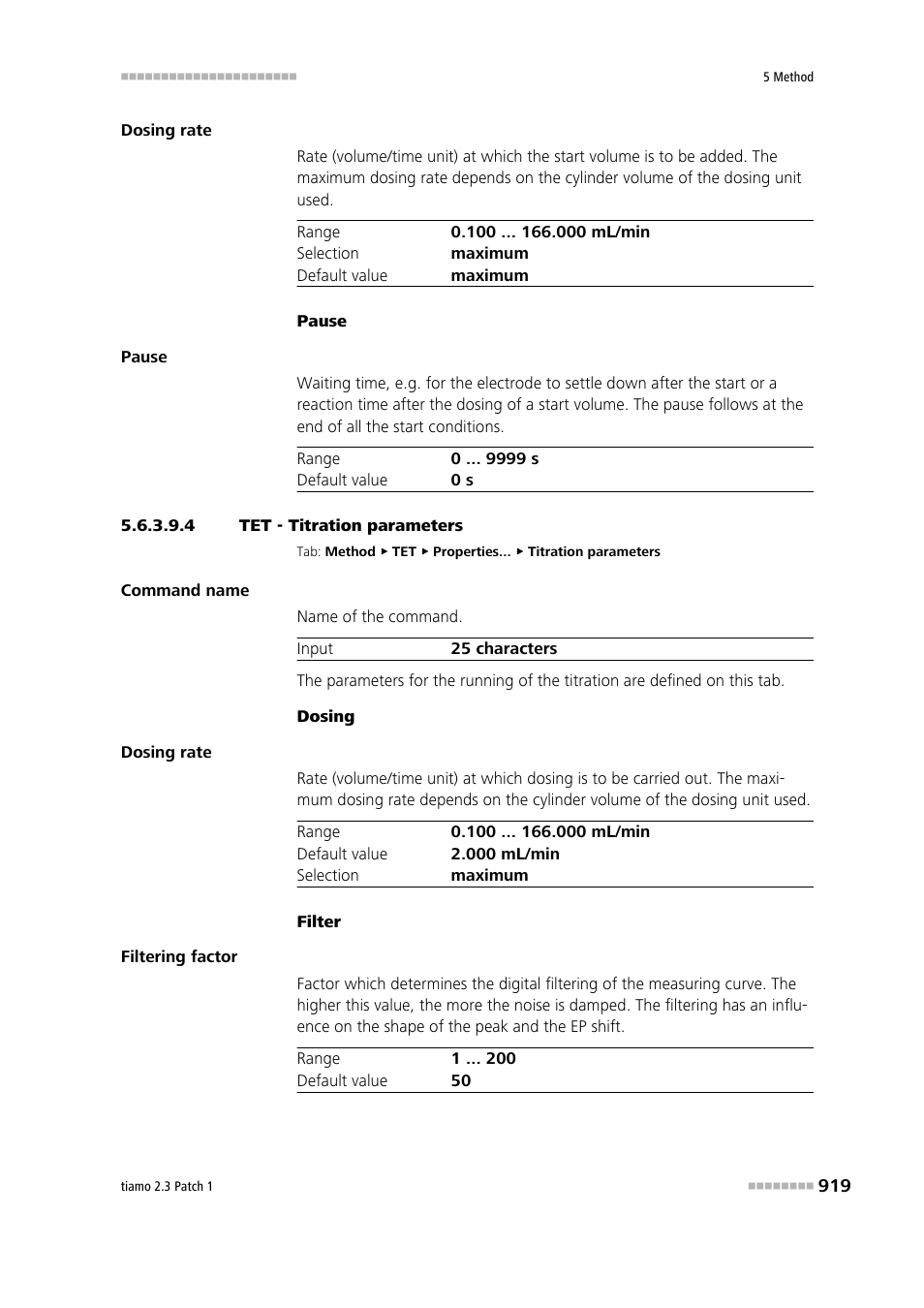 4 tet - titration parameters | Metrohm tiamo 2.3 Patch 1 User Manual | Page 935 / 1702