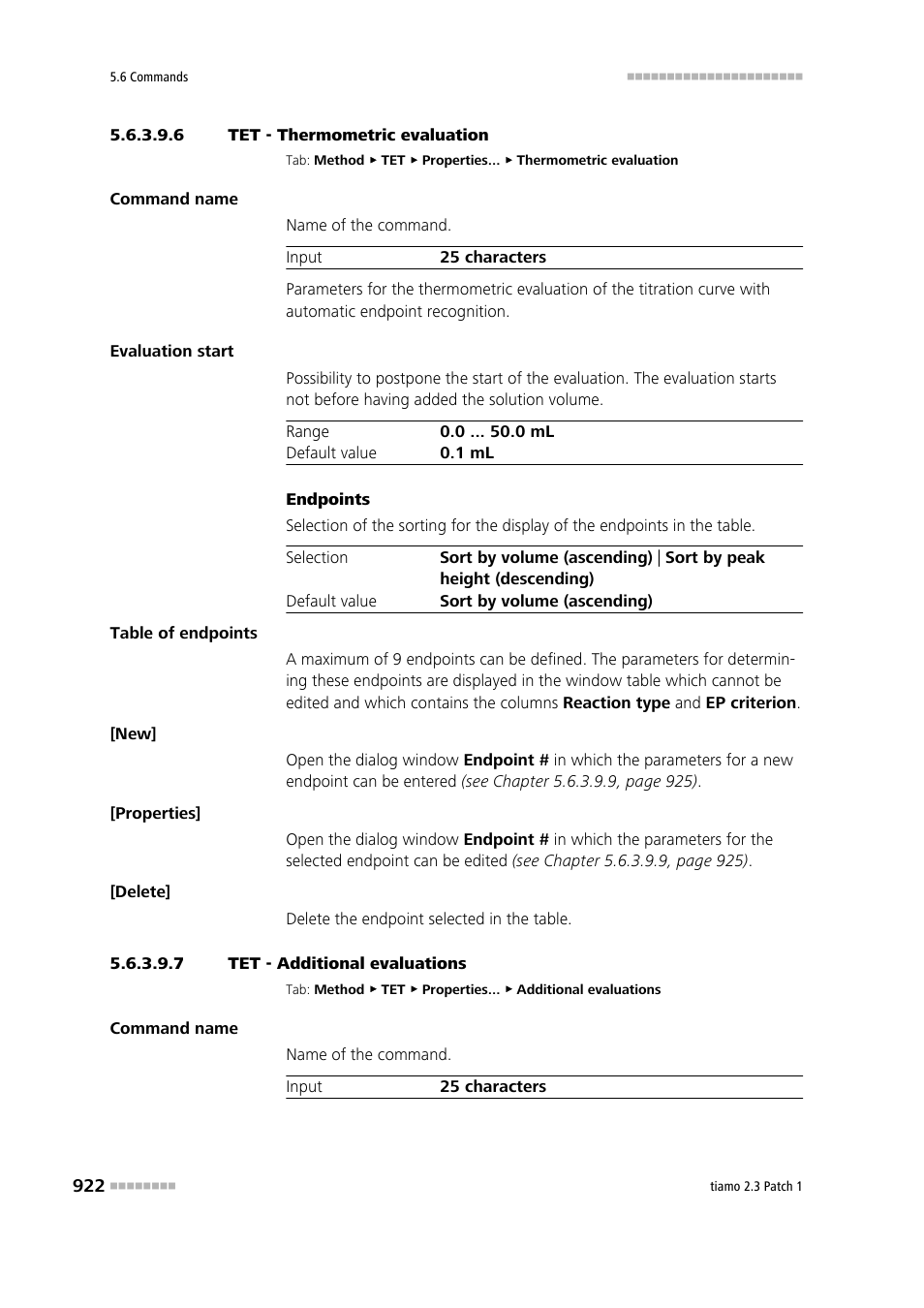 6 tet - thermometric evaluation, 7 tet - additional evaluations | Metrohm tiamo 2.3 Patch 1 User Manual | Page 938 / 1702