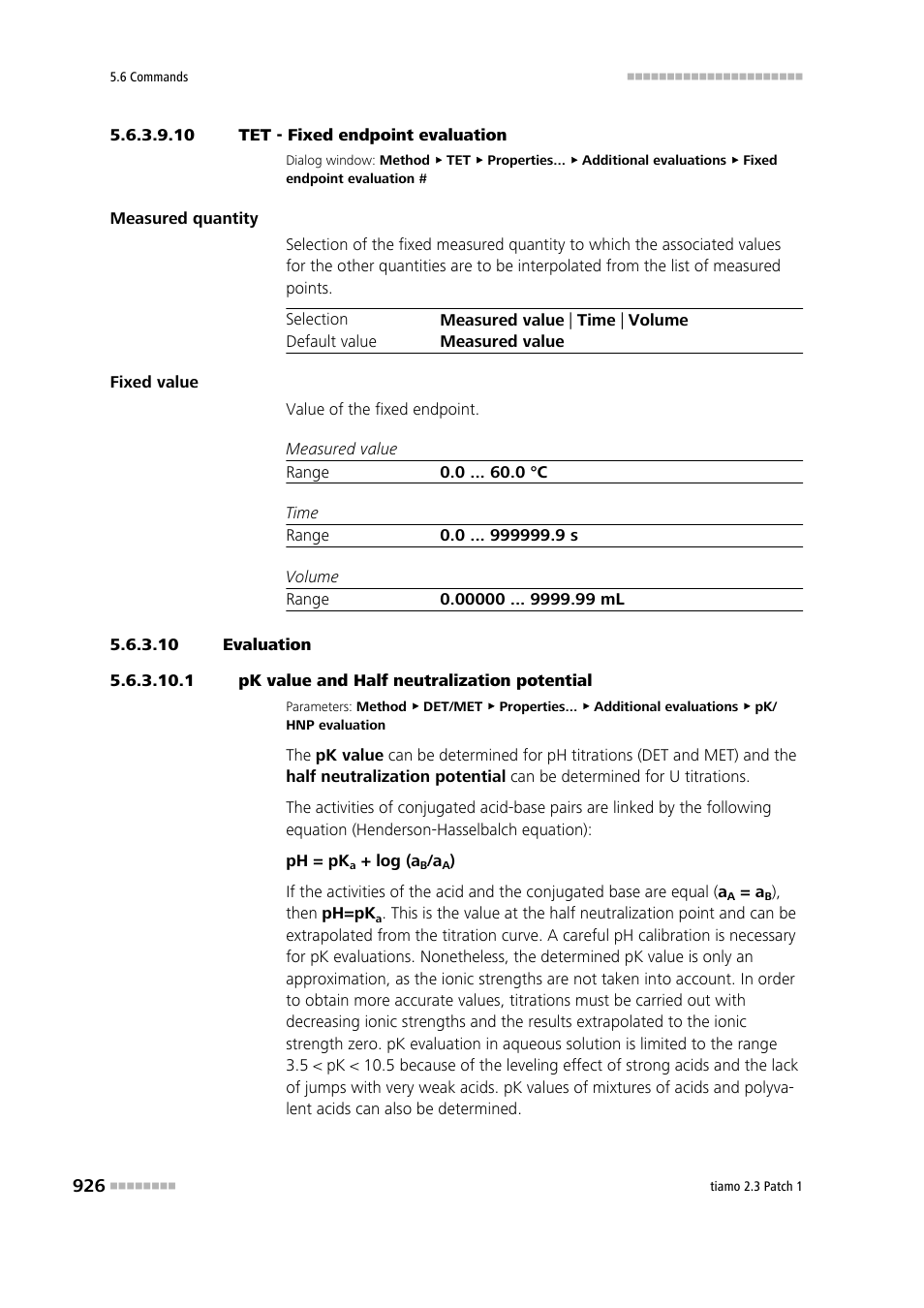 10 tet - fixed endpoint evaluation, 10 evaluation, 1 pk value and half neutralization potential | Metrohm tiamo 2.3 Patch 1 User Manual | Page 942 / 1702