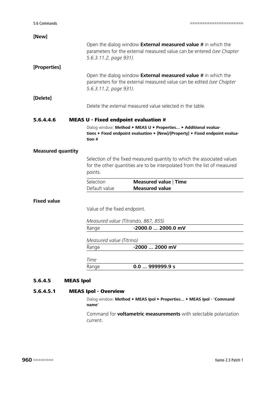 6 meas u - fixed endpoint evaluation, 5 meas ipol, 1 meas ipol - overview | Meas ipol | Metrohm tiamo 2.3 Patch 1 User Manual | Page 976 / 1702