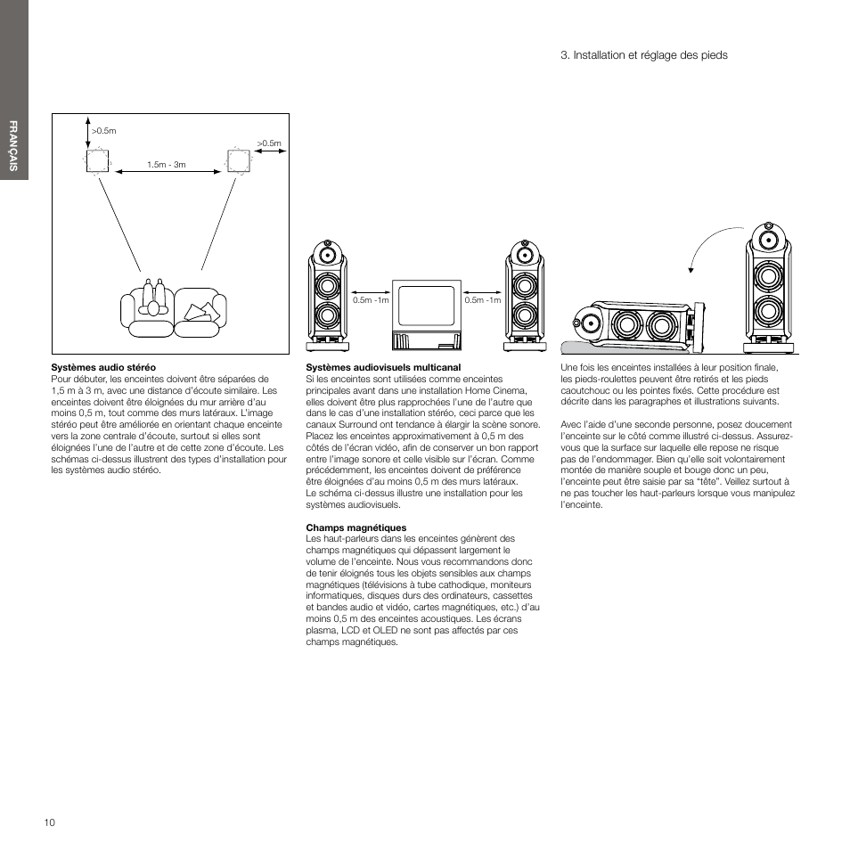 Installation et réglage des pieds | Bowers & Wilkins 800 User Manual | Page 10 / 50