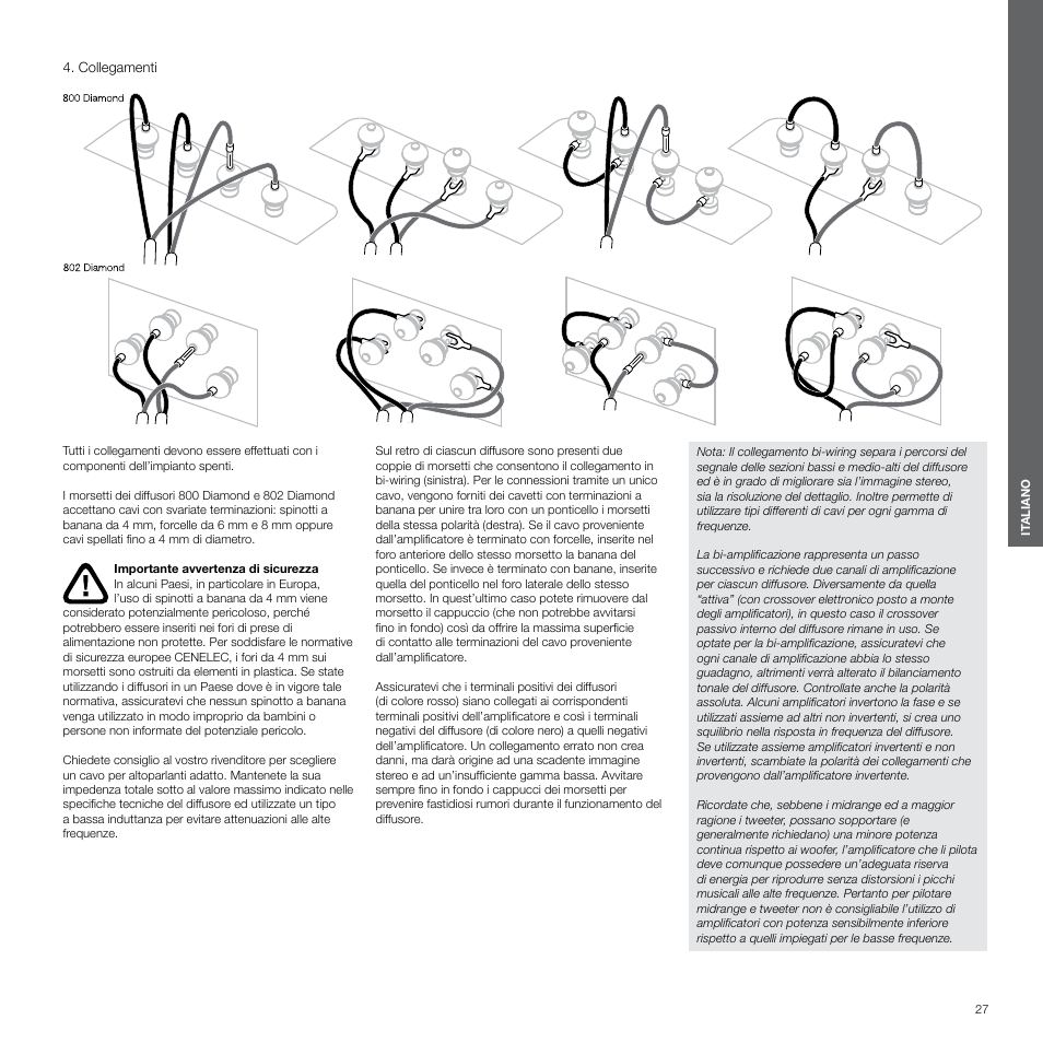 Collegamenti | Bowers & Wilkins 800 User Manual | Page 27 / 50
