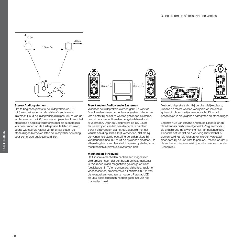Installeren en afstellen van de voetjes | Bowers & Wilkins 800 User Manual | Page 30 / 50