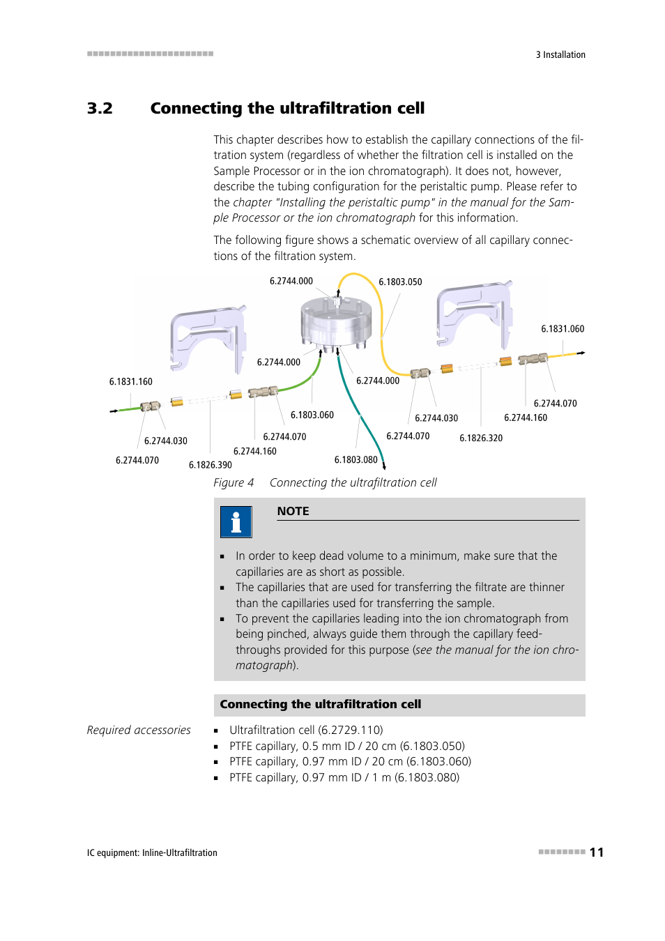 2 connecting the ultrafiltration cell, Connecting the ultrafiltration cell, Figure 4 | Metrohm Inline-Ultrafiltration User Manual | Page 17 / 31