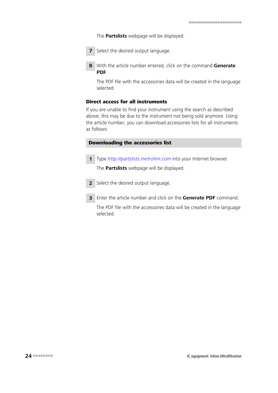 Metrohm Inline-Ultrafiltration User Manual | Page 30 / 31