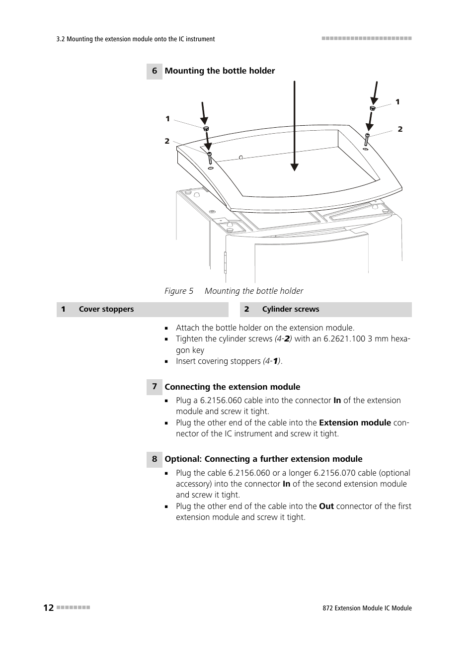 Figure 5, Mounting the bottle holder | Metrohm 872 Extension Module User Manual | Page 20 / 84