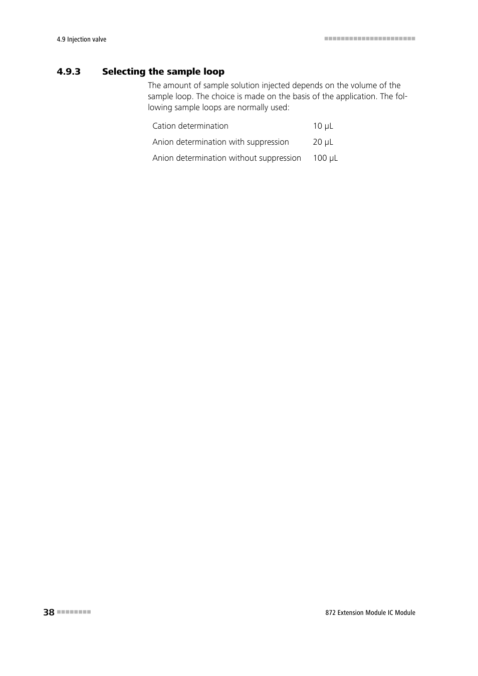 3 selecting the sample loop, Selecting the sample loop | Metrohm 872 Extension Module User Manual | Page 46 / 84