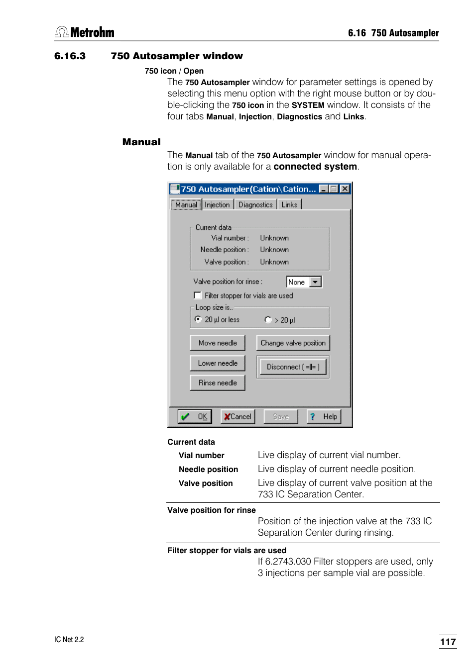 3 750 autosampler window | Metrohm IC Net 2.2 User Manual | Page 125 / 249