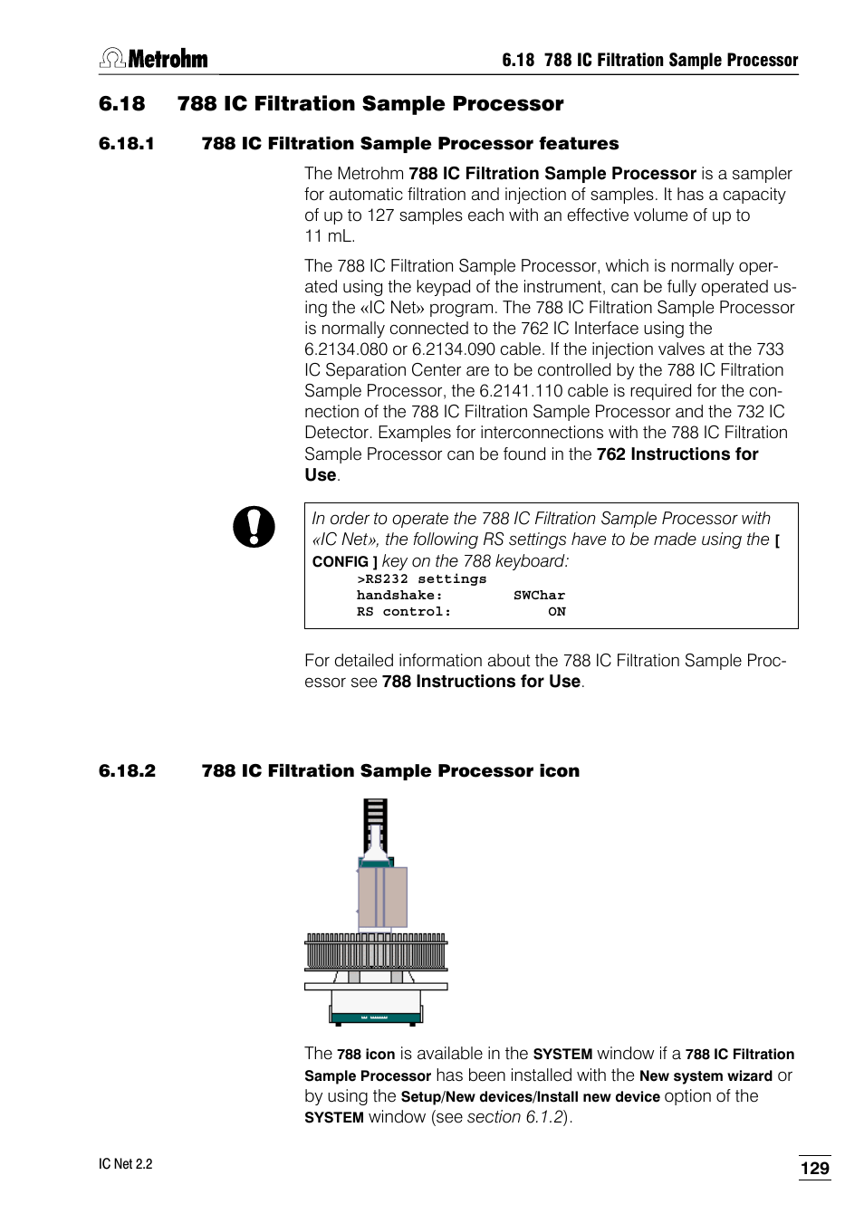 18 788 ic filtration sample processor, 1 788 ic filtration sample processor features, 2 788 ic filtration sample processor icon | Metrohm IC Net 2.2 User Manual | Page 137 / 249