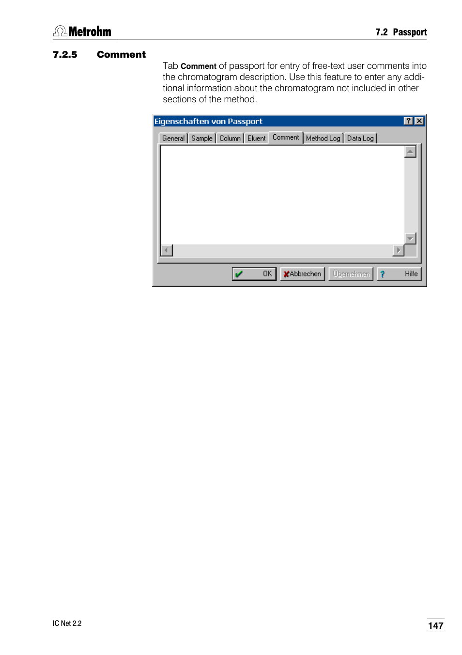 5 comment | Metrohm IC Net 2.2 User Manual | Page 155 / 249