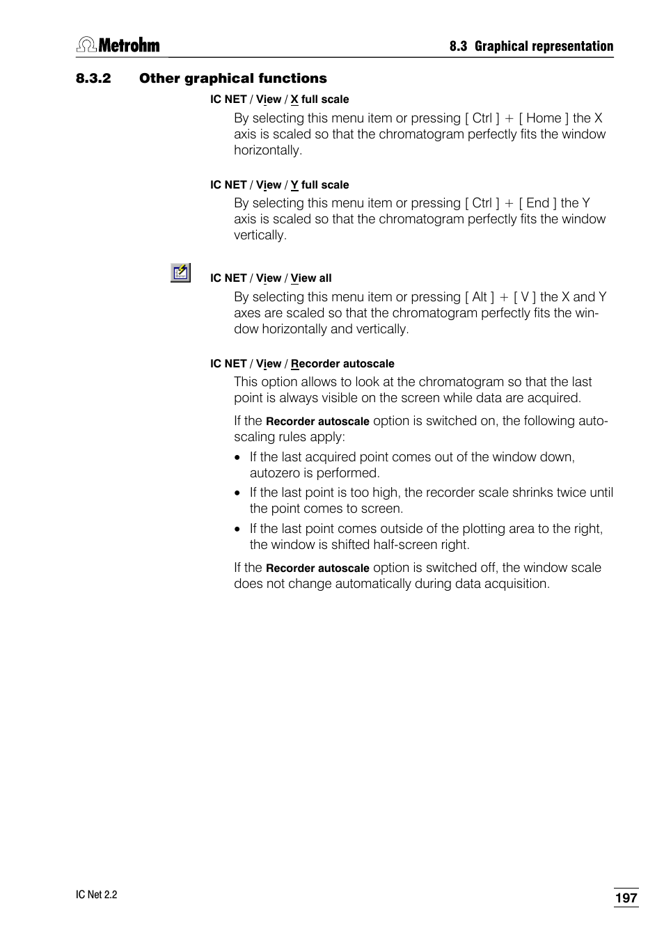 2 other graphical functions | Metrohm IC Net 2.2 User Manual | Page 205 / 249