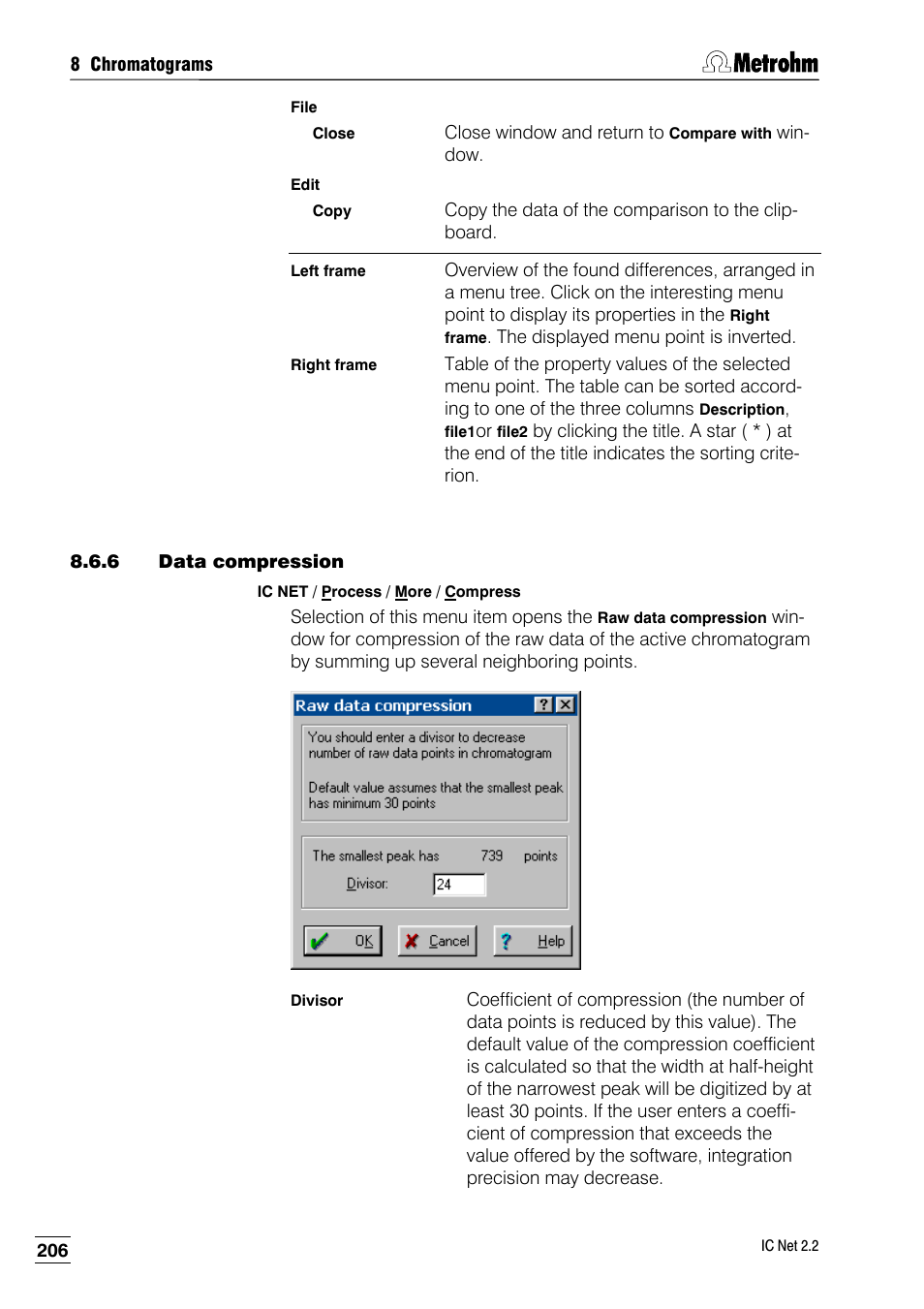 6 data compression | Metrohm IC Net 2.2 User Manual | Page 214 / 249
