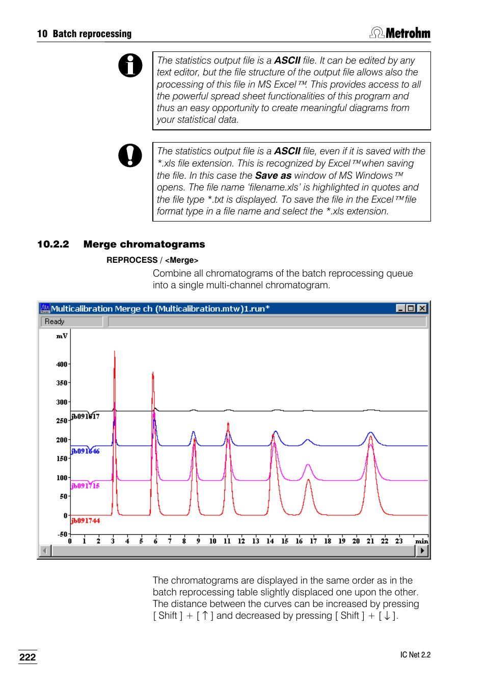 2 merge chromatograms | Metrohm IC Net 2.2 User Manual | Page 230 / 249