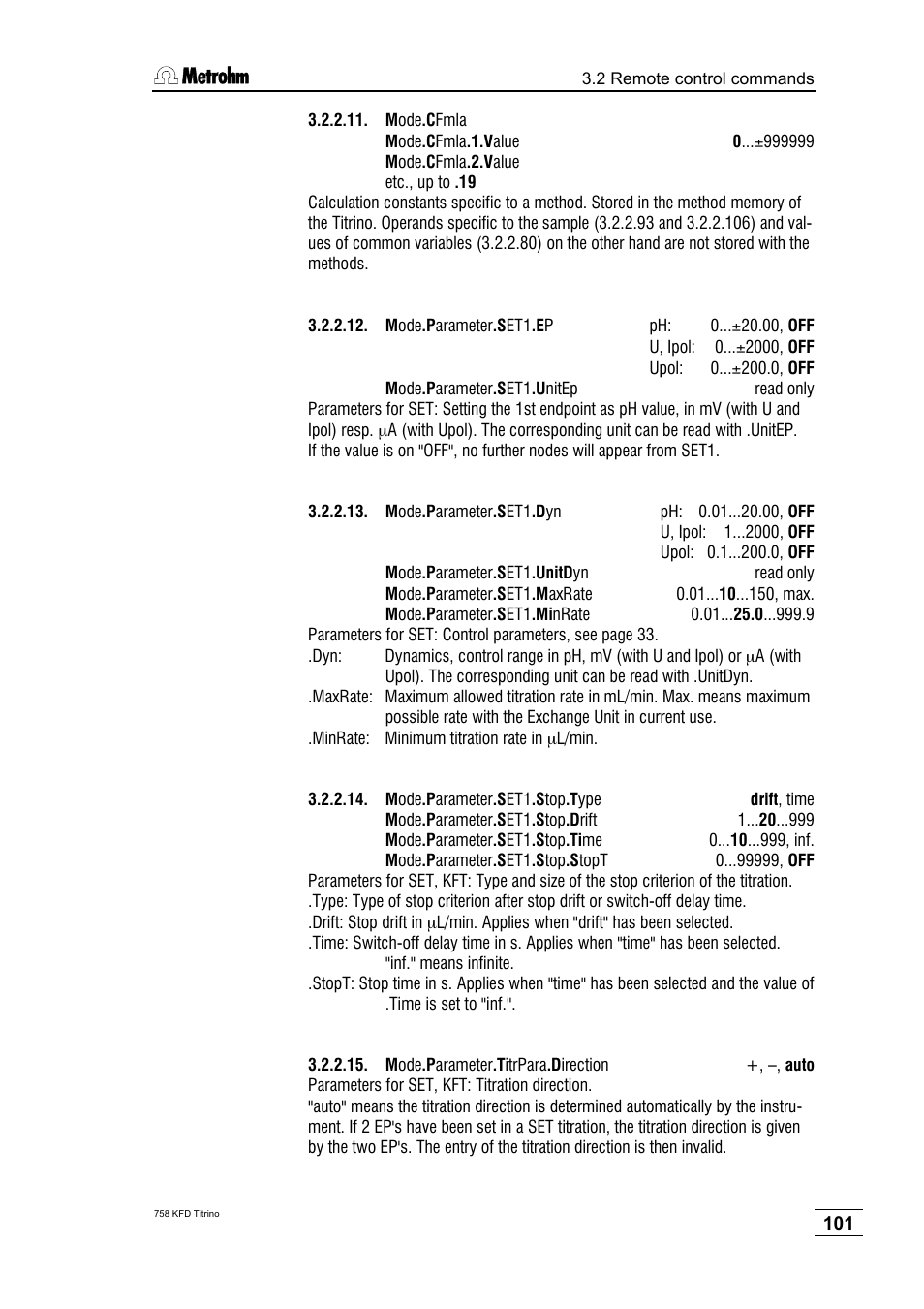 Metrohm 758 KFD Titrino User Manual | Page 105 / 210