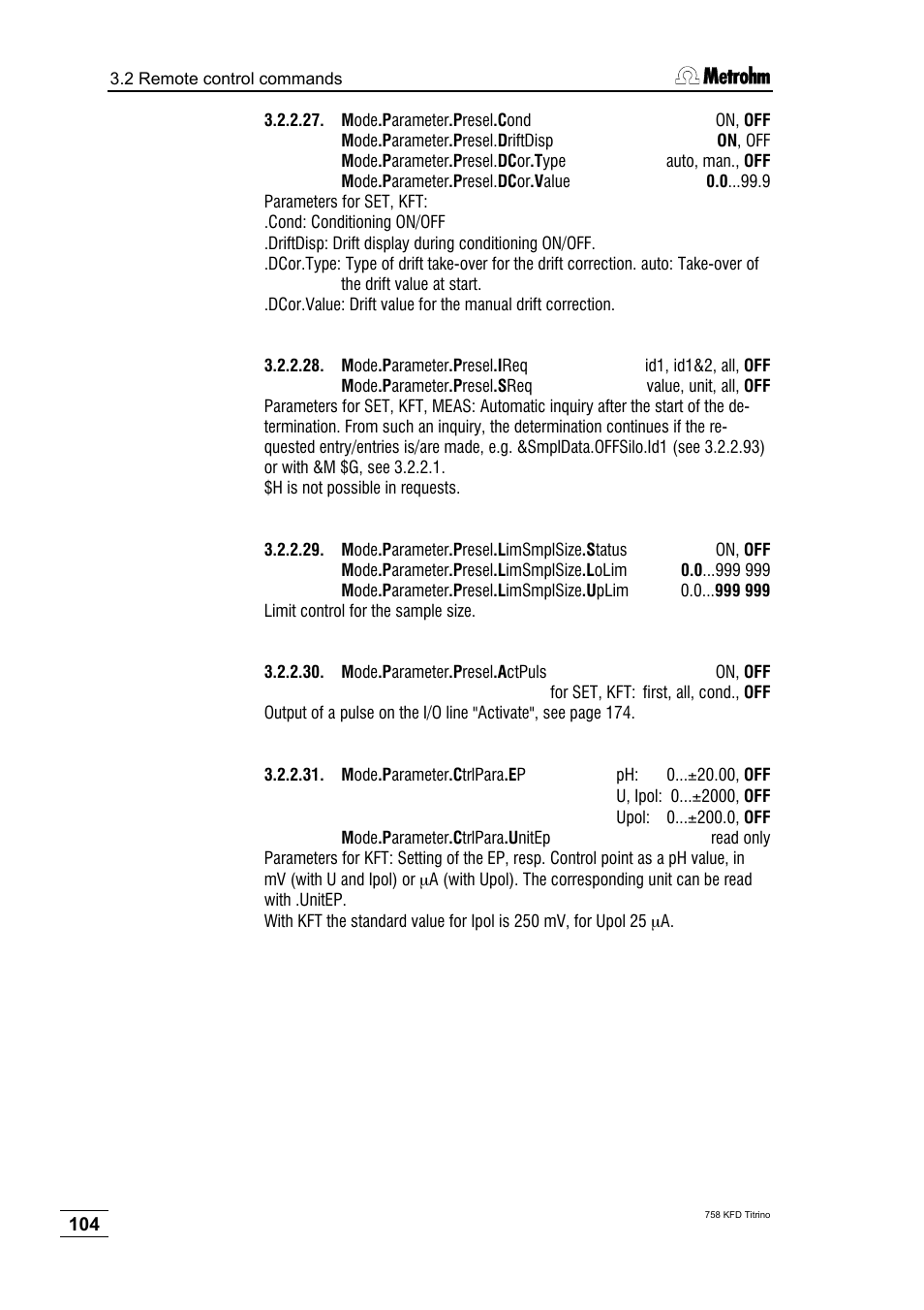 Metrohm 758 KFD Titrino User Manual | Page 108 / 210