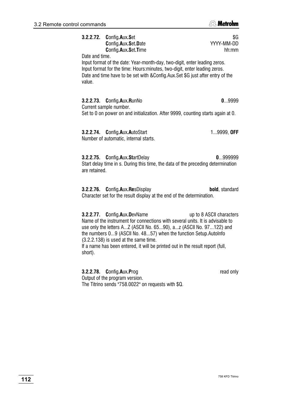 Metrohm 758 KFD Titrino User Manual | Page 116 / 210