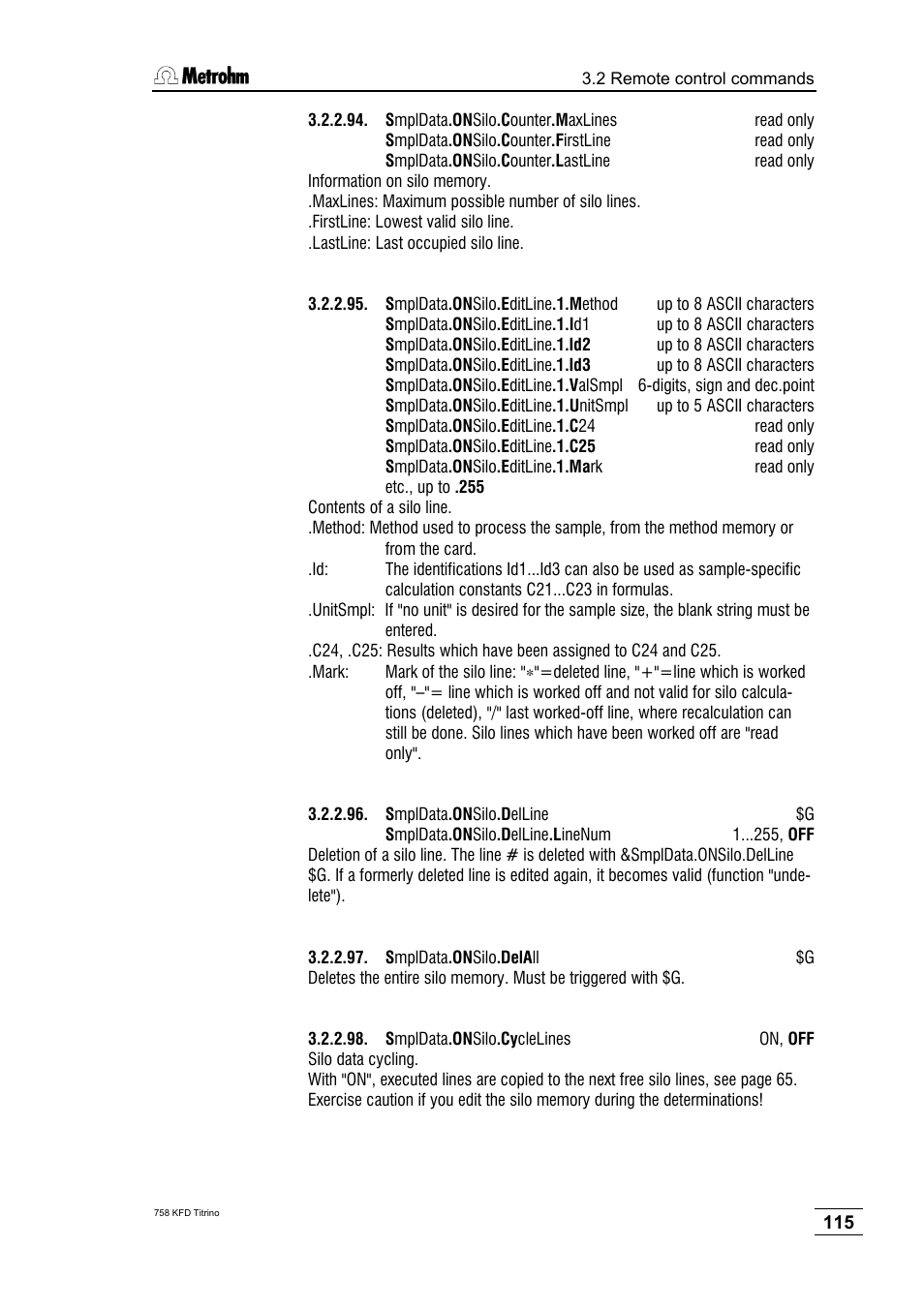 Metrohm 758 KFD Titrino User Manual | Page 119 / 210