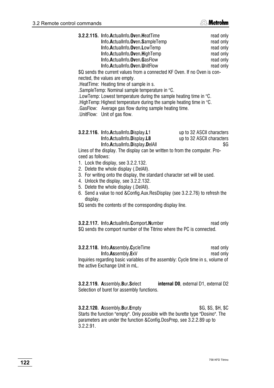 Metrohm 758 KFD Titrino User Manual | Page 126 / 210