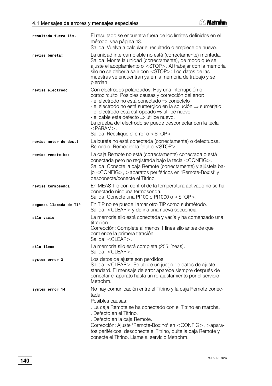Metrohm 758 KFD Titrino User Manual | Page 144 / 210