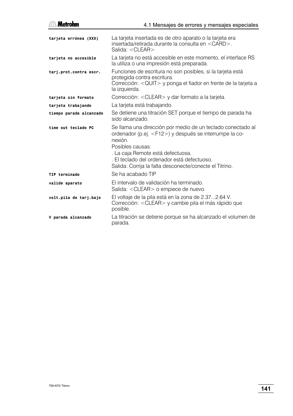 Metrohm 758 KFD Titrino User Manual | Page 145 / 210