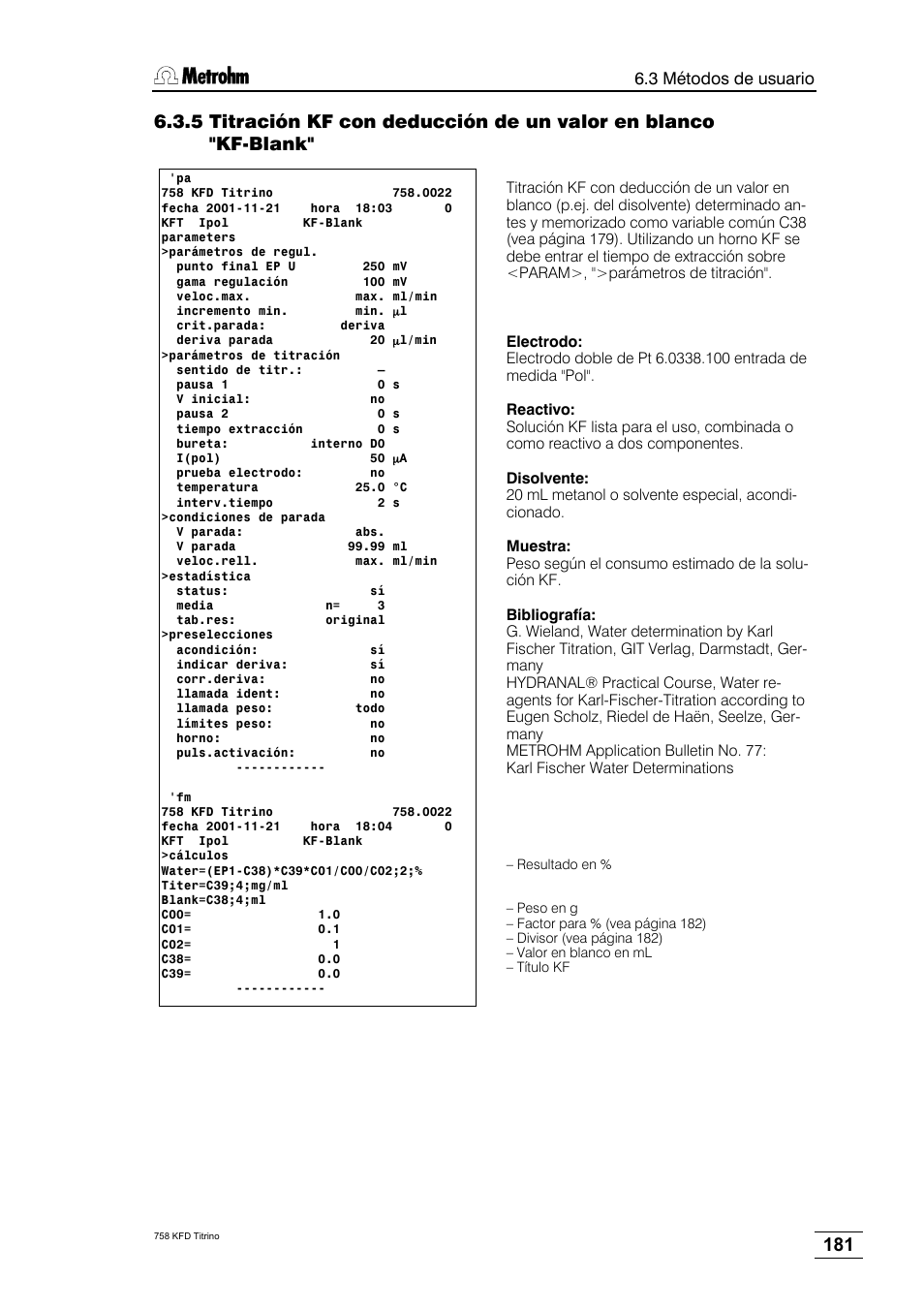 Metrohm 758 KFD Titrino User Manual | Page 185 / 210