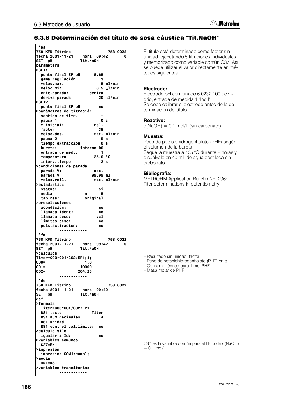 Metrohm 758 KFD Titrino User Manual | Page 190 / 210