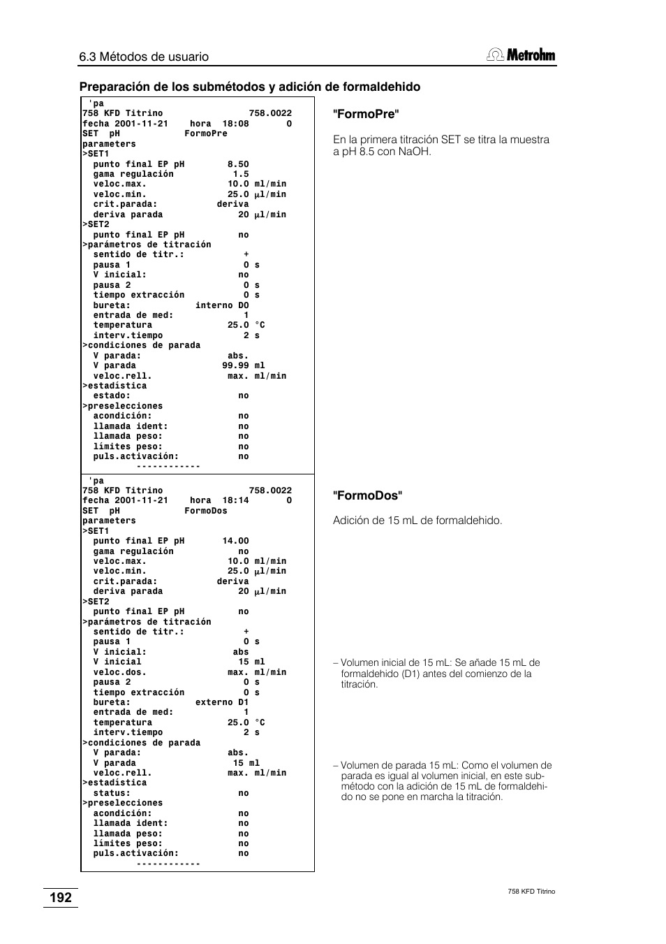 Metrohm 758 KFD Titrino User Manual | Page 196 / 210