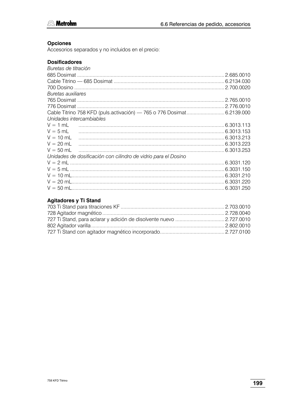 Metrohm 758 KFD Titrino User Manual | Page 203 / 210