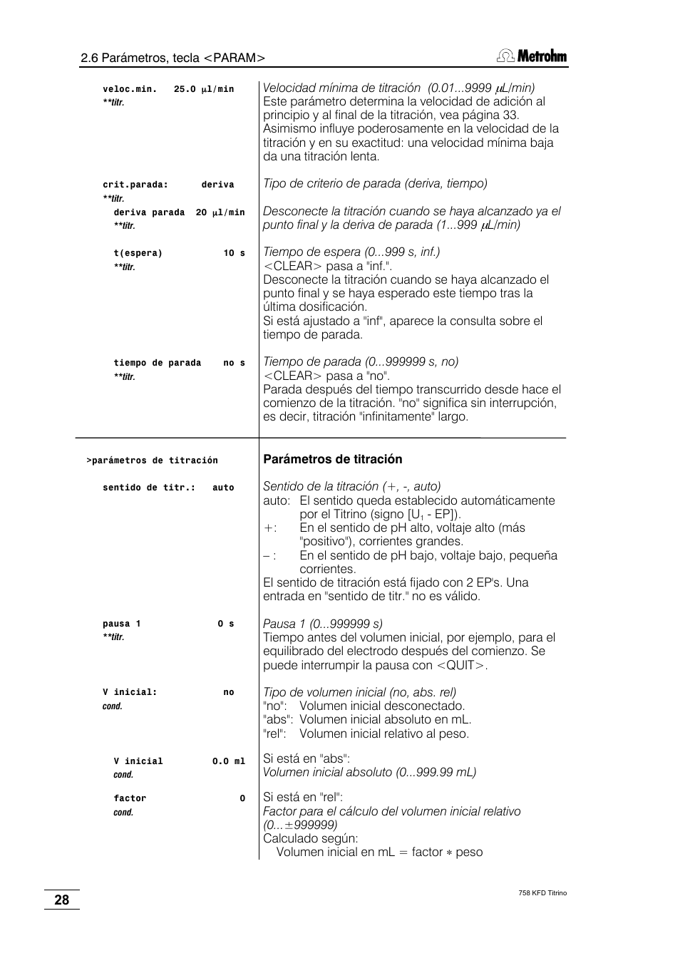 Metrohm 758 KFD Titrino User Manual | Page 32 / 210