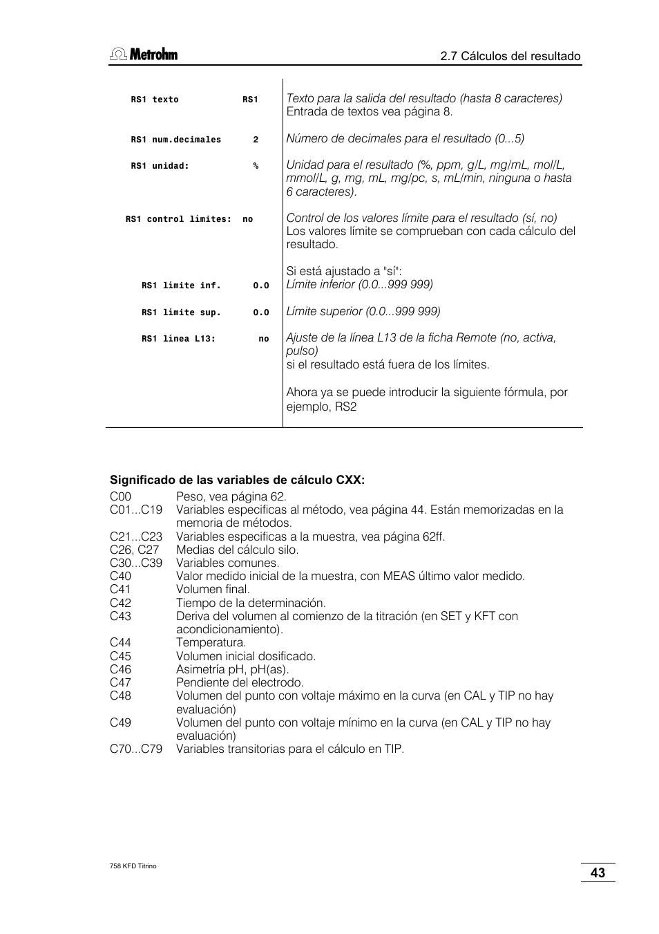 Metrohm 758 KFD Titrino User Manual | Page 47 / 210