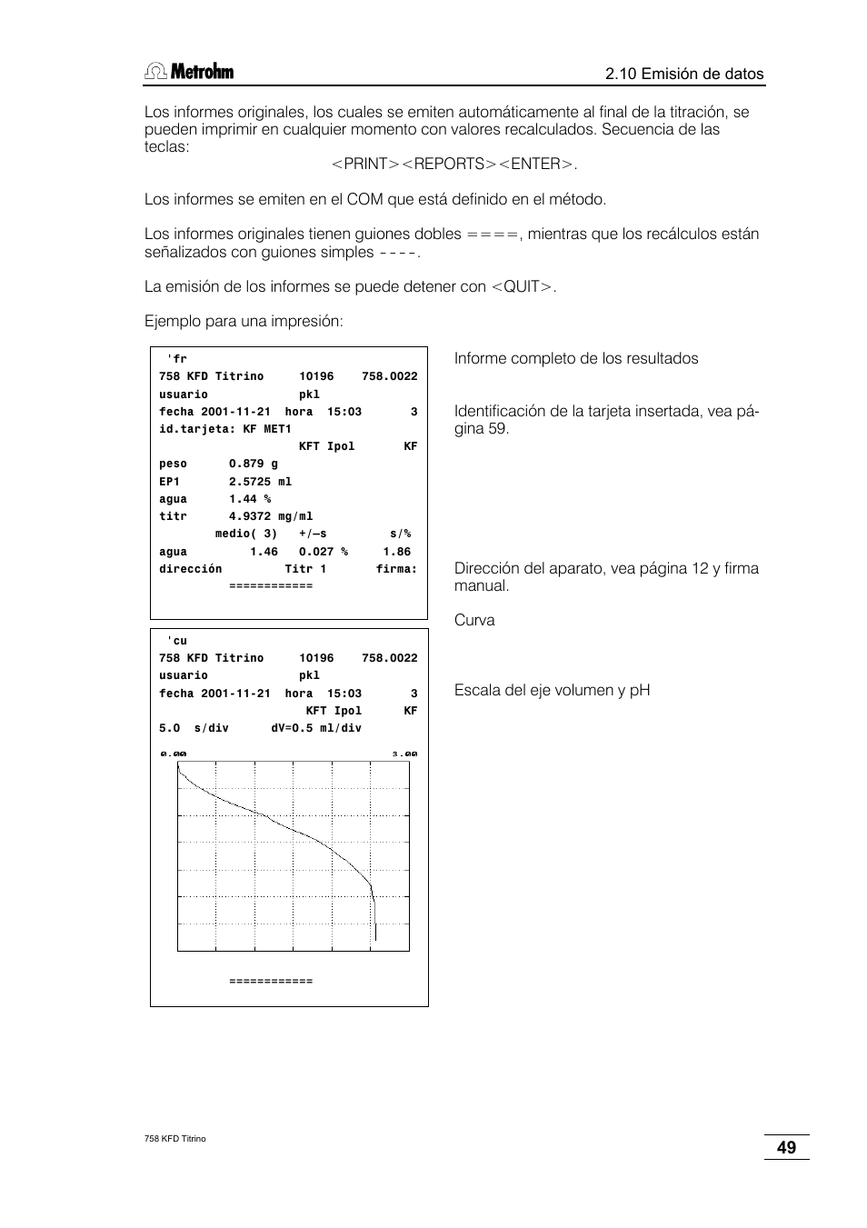 Metrohm 758 KFD Titrino User Manual | Page 53 / 210