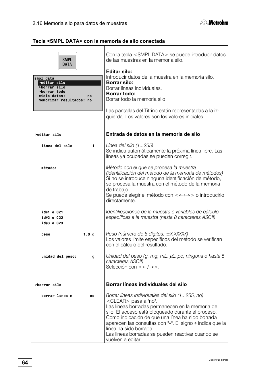 Metrohm 758 KFD Titrino User Manual | Page 68 / 210