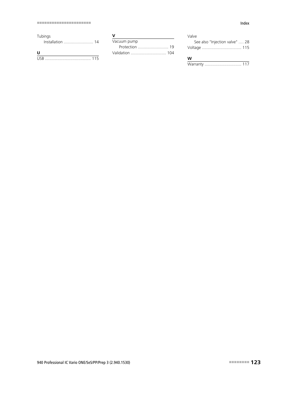 Metrohm 940 Professional IC Vario ONE/SeS/PP/Prep 3 User Manual | Page 133 / 133