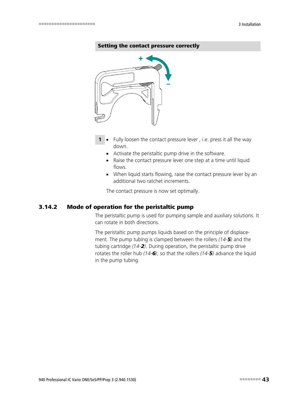 2 mode of operation for the peristaltic pump, Mode of operation for the peristaltic pump | Metrohm 940 Professional IC Vario ONE/SeS/PP/Prep 3 User Manual | Page 53 / 133