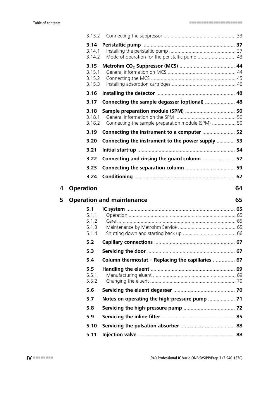 Metrohm 940 Professional IC Vario ONE/SeS/PP/Prep 3 User Manual | Page 6 / 133