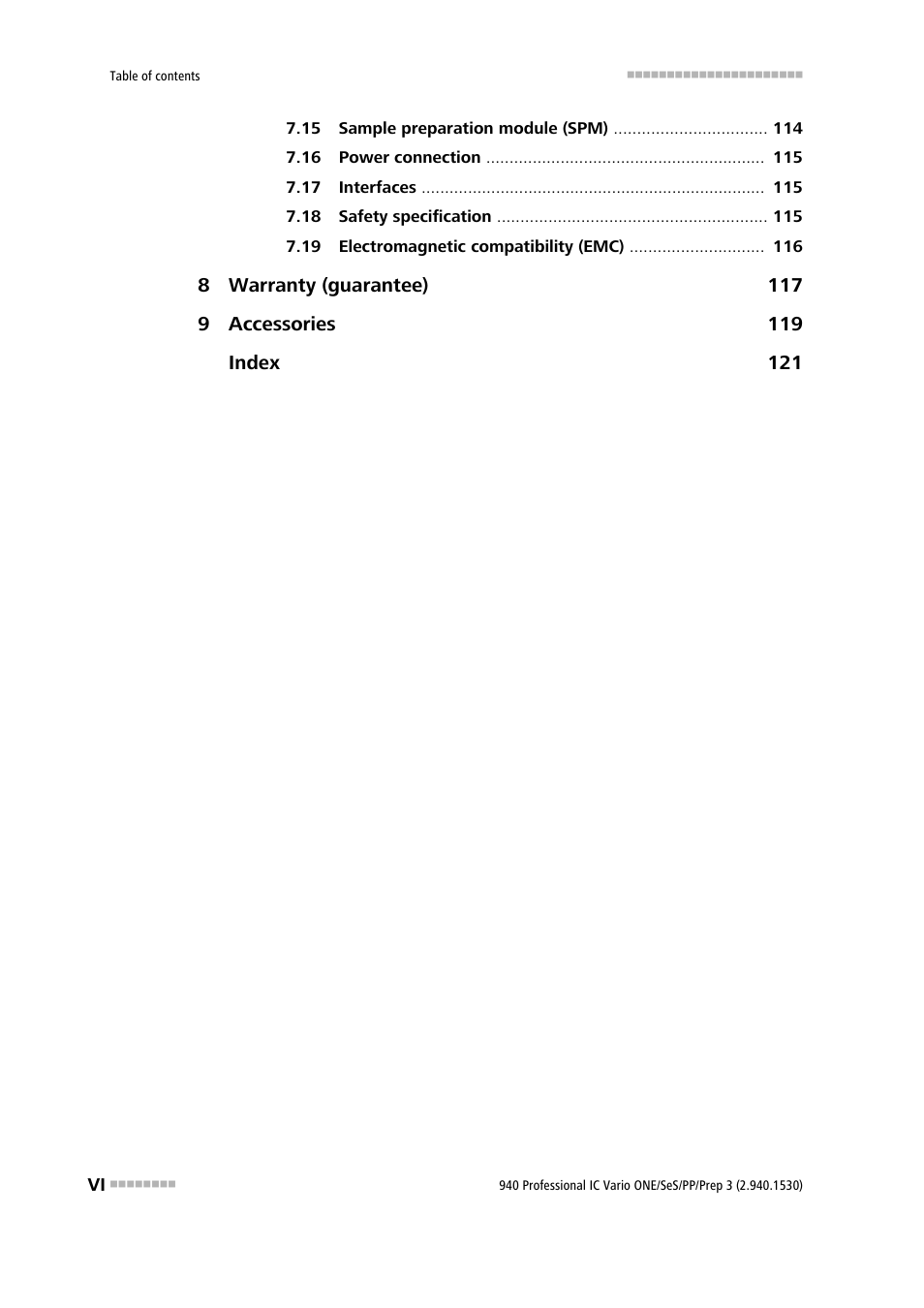 Metrohm 940 Professional IC Vario ONE/SeS/PP/Prep 3 User Manual | Page 8 / 133