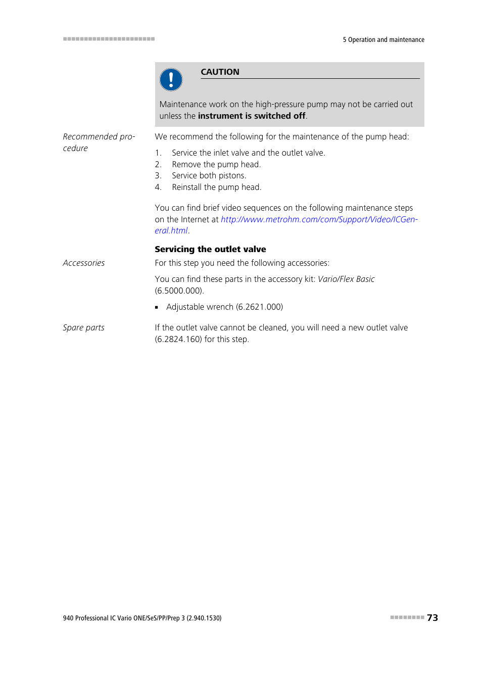 Metrohm 940 Professional IC Vario ONE/SeS/PP/Prep 3 User Manual | Page 83 / 133