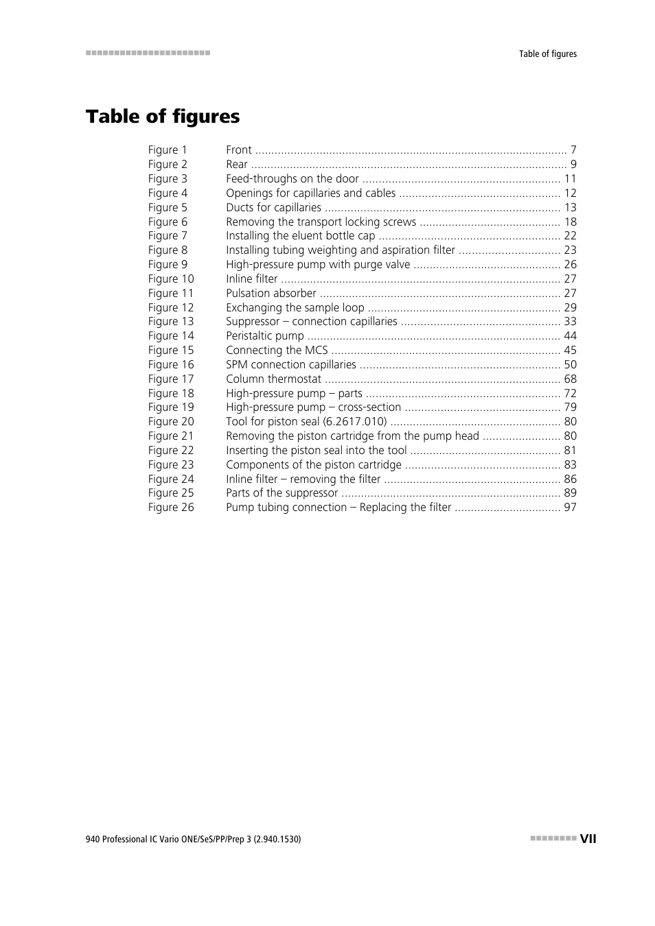 Table of figures | Metrohm 940 Professional IC Vario ONE/SeS/PP/Prep 3 User Manual | Page 9 / 133