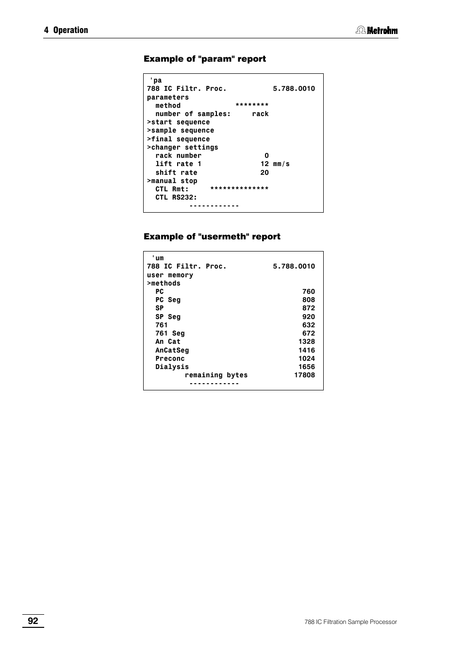 Metrohm 788 IC Filtration Sample Processor User Manual | Page 100 / 173